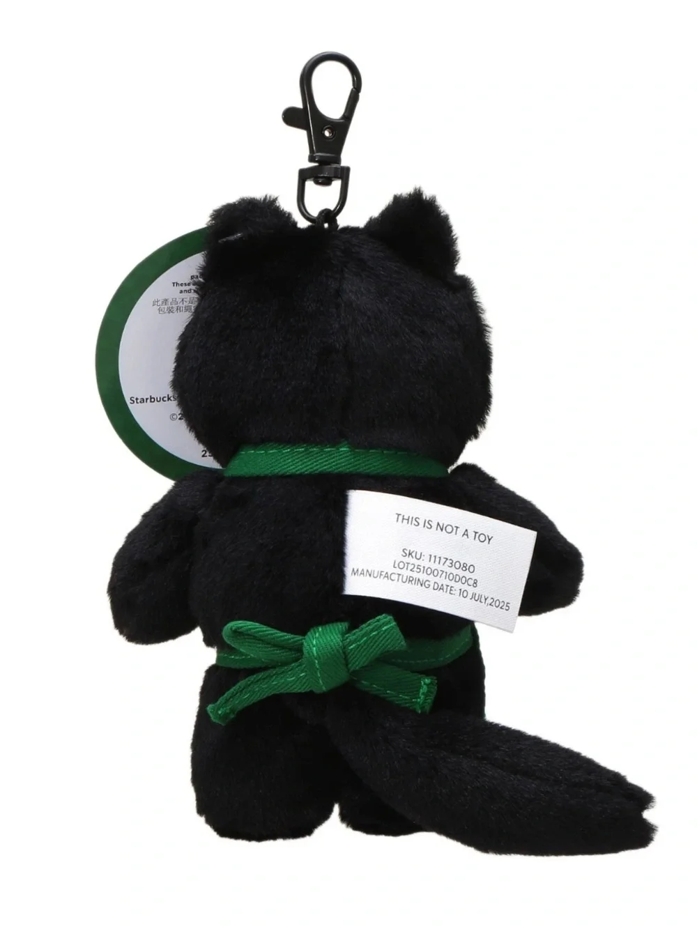 Starbucks Black Cat Bearista Plush Bag Charm